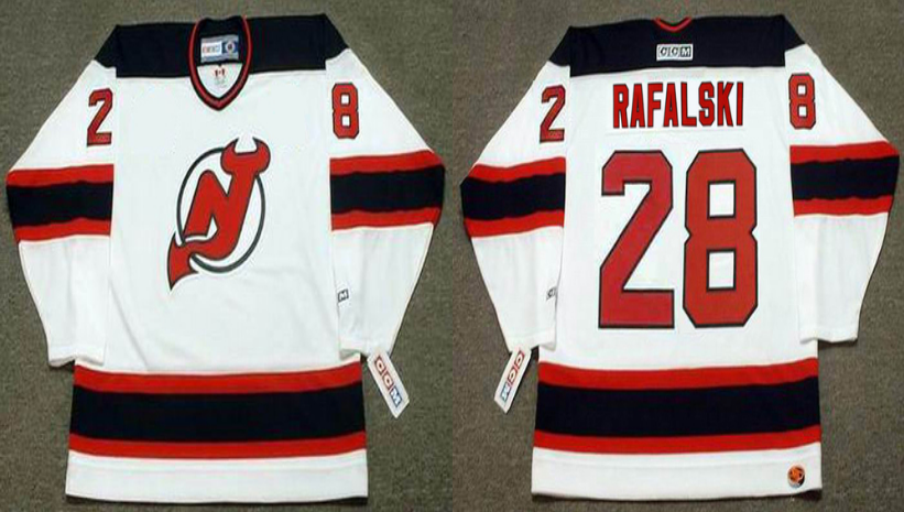2019 Men New Jersey Devils #28 Rafalski white CCM NHL jerseys